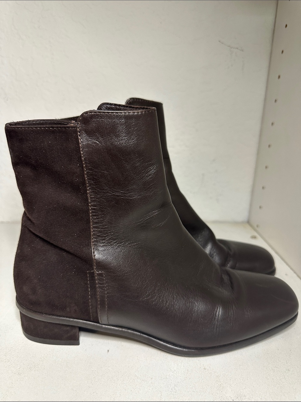 Aquatalia Women’s Brown Leather and Suede Ankle Boots